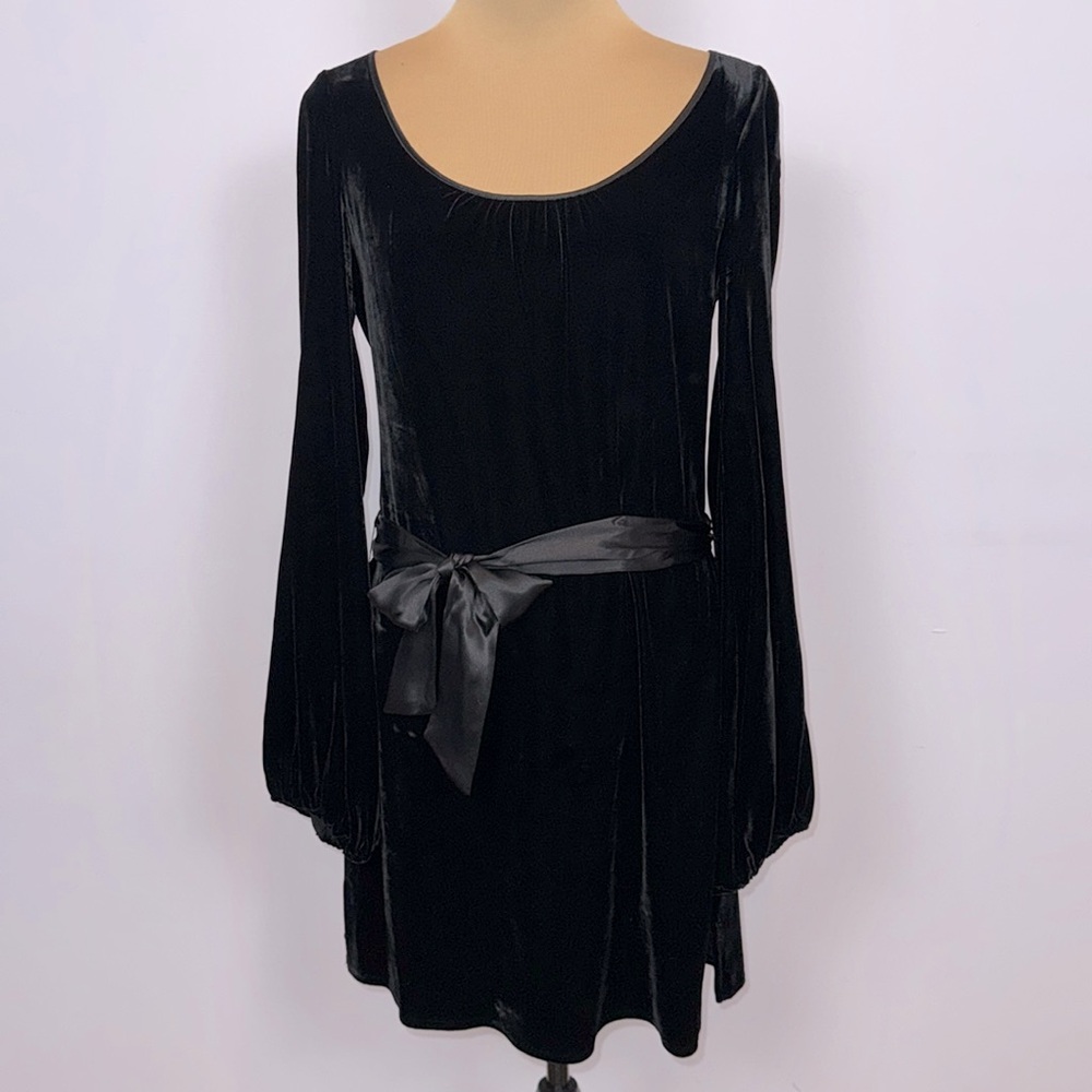 Laundry by Shelli Segal Black Velvet Mini Dress Size 6